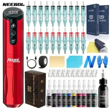 Complete Tattoo Kit Professional Tattoo Pen 1500mAH Battery with Needles Gift
