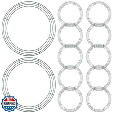 Aodaer 12 Pack 16 Inch Wire Wreath Frame, Christmas Dark Green Wire Wreath Ri