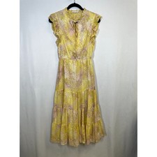 BB DAKOTA X STEVE MADDEN Dream Girl Tiered Midi Dress Animal Print Size S