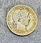 1909-S Barber Quarter. 90% Silver. Good Condition. Charity Auction.