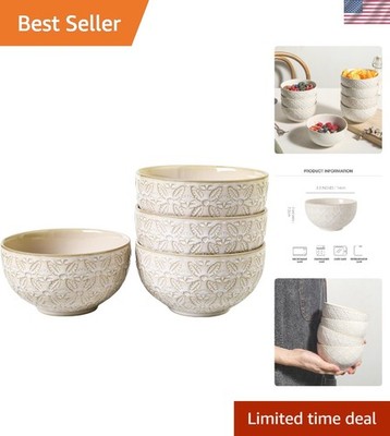 26 Oz Cereal Bowls Set of 4, 6 inch Ceramic Soup Bowl for Kitchen, Porcelain ...