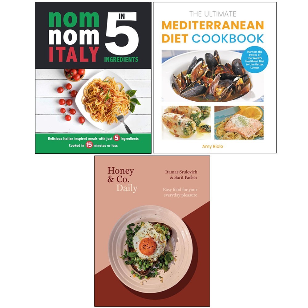 Honey and Co Daily (HB),Nom Nom Italy, Ultimate Mediterranean Diet 3 Books Set