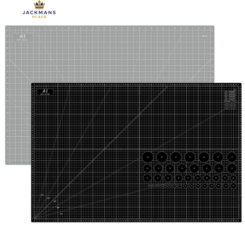 Headley Tools 24 x 36 Inch Thickened Self Healing 90L x 60W cm, Black/Grey
