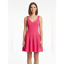 Guess Sleeveless V-Neck Fit & Flare Dress in Pink