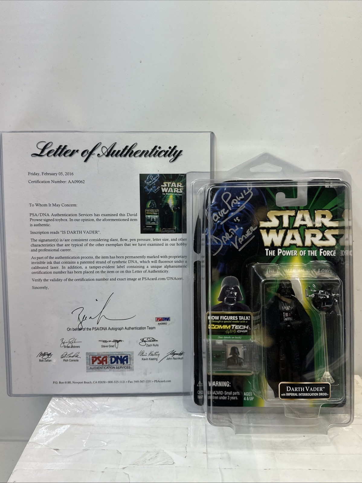 Potf Darth Vader Figure Autograph Signed David Prowse PSA DNA COA