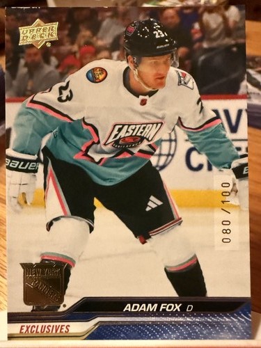 2023-24 UPPER DECK EXTENDED SERIES EXCLUSIVES HOCKEY #685 ADAM FOX /100