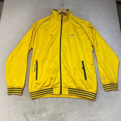 LRG Roots and Equipment Mens XXXL Yellow Track Jacket Full Zip Athletic Style
