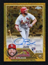 2023 Topps Gilded Collection Gold Etch Yellow /75 Alec Burleson Rookie Auto RC