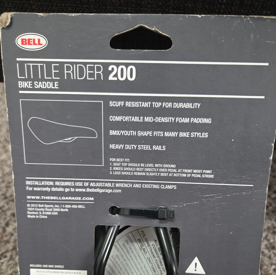 Bicicleta Preta Sela de Bicicleta Bell Little Rider 200 Lugares Infantil BMX MTB - Imagem 3 de 4