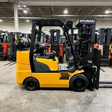 2018 Hyundai 30LC-7A 6000lb Used Forklift Quad Mast Sideshift Fork Positioner