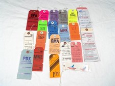 Lot of 20 Original Airline Luggage Tags Stickers Labels #15