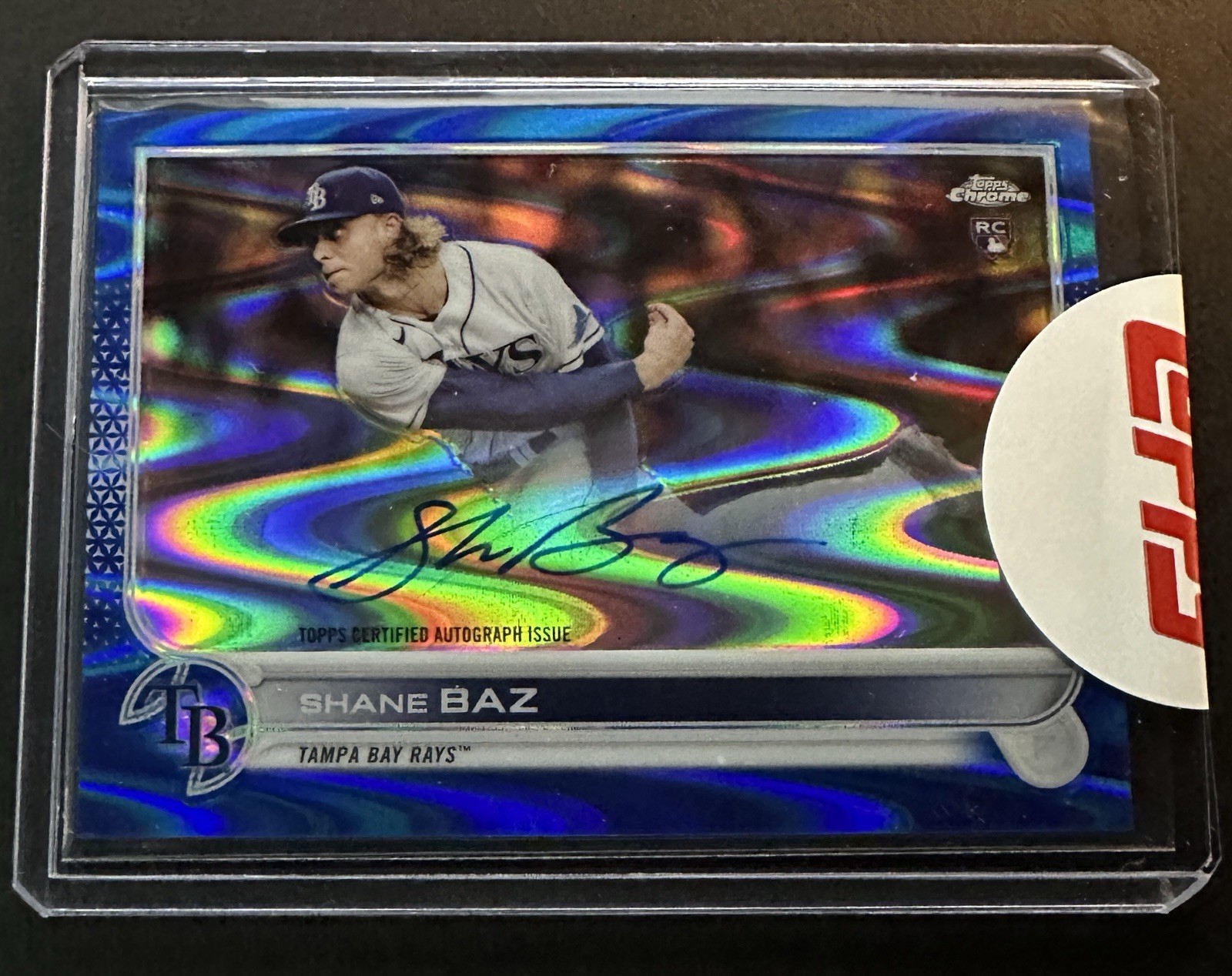 2022 Topps Chrome - Rookie Auto Shane Baz Blue RayWave Refractor /150 (AU, RC)