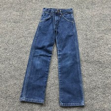 Wrangler Jeans Boys Size 8 Slim Dark Wash Cotton Straight Leg USA 13MWZBP