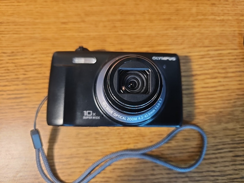 Olympus VR-340 16 MP 10xSuper WideZoom Compact Digital Camera Black Tested