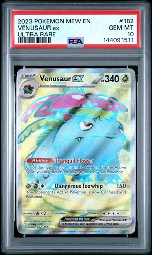 2023 POKEMON MEW EN-151 ULTRA RARE #182 VENUSAUR EX PSA 10