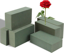 6 Pcs Floral Foam Blocks, 5.5"L x 3.1"W x 1.7"H Plant Foam, Green Dry  Wet Flow