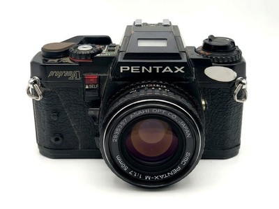 Pentax program A + Asahi 50mm f/1.7 Kit Set Analog SLR 35mm Kamera Objektiv Body