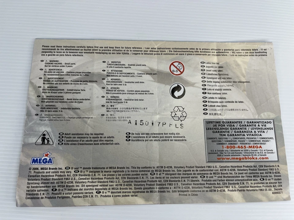 Mega Bloks Plasma Dinosaurs GOLIAHIDE 9557 Figure 2006 Instructions Egg Sac - Image 3 of 4