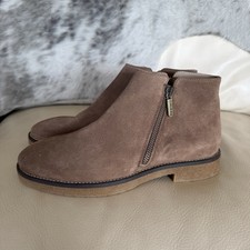 Italeau Foliana Velour Nut Waterproof Ankle Boots Women's Suede Zip 8