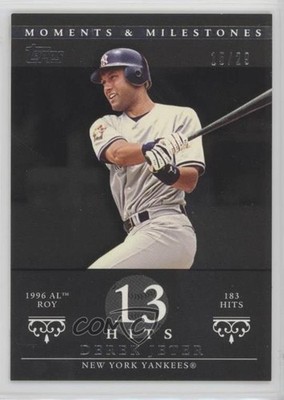 2007 Moments & Milestones Black 15/29 Derek Jeter (1996 AL ROY 183 Hits) HOF 0w8