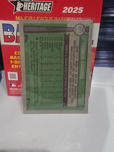 2025 Topps Heritage Thomas Saggese #177 -ROOKIE- Chrome Silver Sparkle CARDINALS - Bild 2 von 2