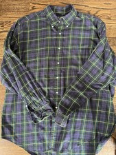 Mens Ralph Lauren Polo Button Down Purple Gold Plaid Blake 100 Cotton Sz XL