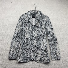 Y2K Dynamite Open Front Blazer Women Sz XS Reptile Snake Skin Black / White