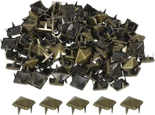 80Pcs Square Pyramid Rivets, 9Mm Four-Jaw Studs Spikes, Copper Punk Rock Nailhea