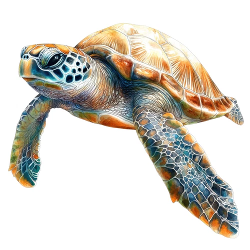 Sea Turtle Reptile Safari Zoo Animal Self Adhesive Sticker