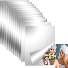 Self Adhesive Acrylic Mirror Sheet 8x6 Inch 12 Pack Flexible Shatterproof Non