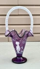LTD to 500 Fenton**GLOWING AMETHYST MARY GREGORY 4TH OF JULY  BASKET **See Photo