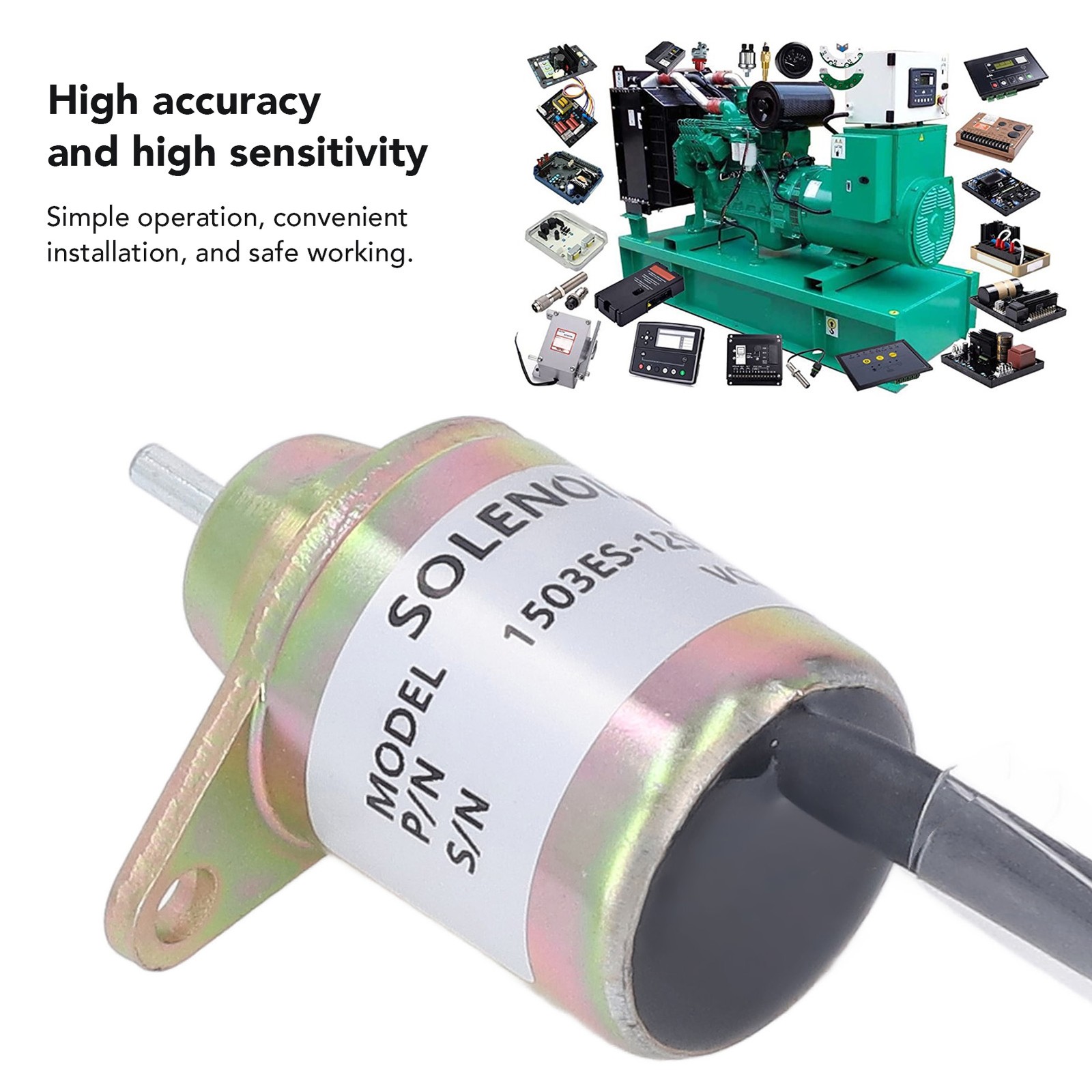 Shut Off Solenoid Valve Fuel Stop Flameout Valve Excavator Accessory DC 12V 1503