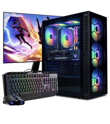   Ultimate Gaming-Setup   Komplett-Paket mit Dual-Monitoren & High-End-PC!  