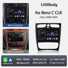 128G Android14 Carplay Autoradio F&uuml;r Mercedes Benz C/CLK/G Klasse W203 W209 W639