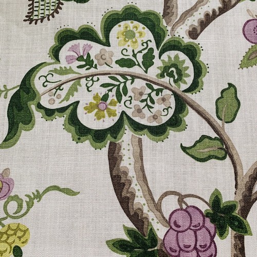 Sanderson Curtain Fabric ROSLYN GREEN 0.68m Linen Floral - Picture 9 of 10