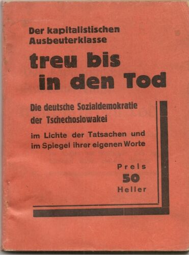 altes Heft Treu bis in den TOD deutsche Sozialdemokratie in der CSR 1925 ( 6056 - Afbeelding 1 van 1