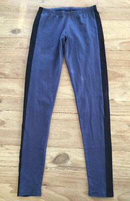 BLUE LIFE Earn Your Stripes Leggings Blue Black Small Supima USA Ultra Low Rise