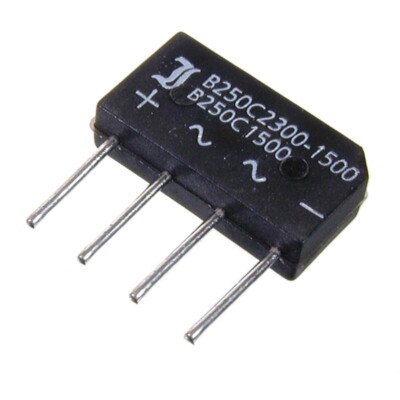 B250C1500FA Brückengleichrichter 250V 2,3/1,5A flach + ~ ~ - KBP206