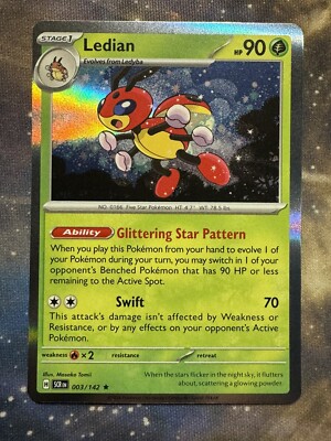 Pokémon TCG Ledian SV07: Stellar Crown 003/142 Holo Rare