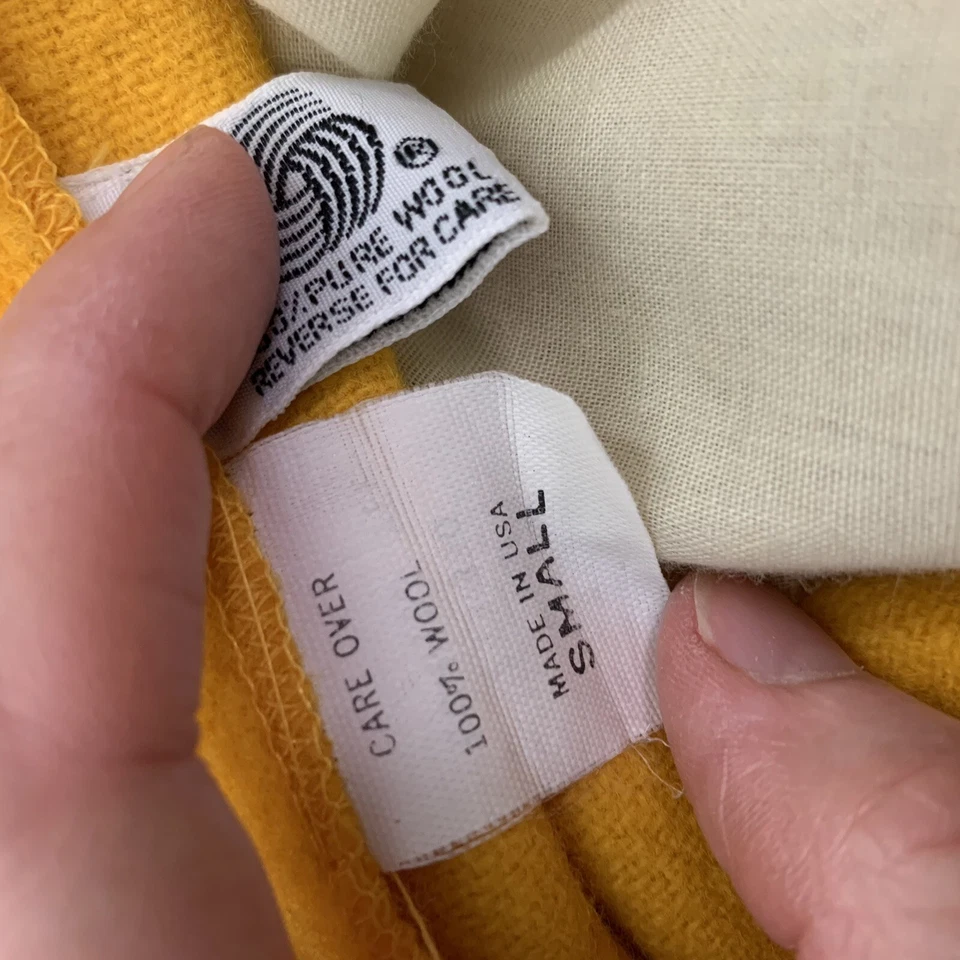 Vintage 60s 70s Jack Winter Mens Small Mustard Yellow 100% Wool Pea Coat USA  - Image 4 of 4