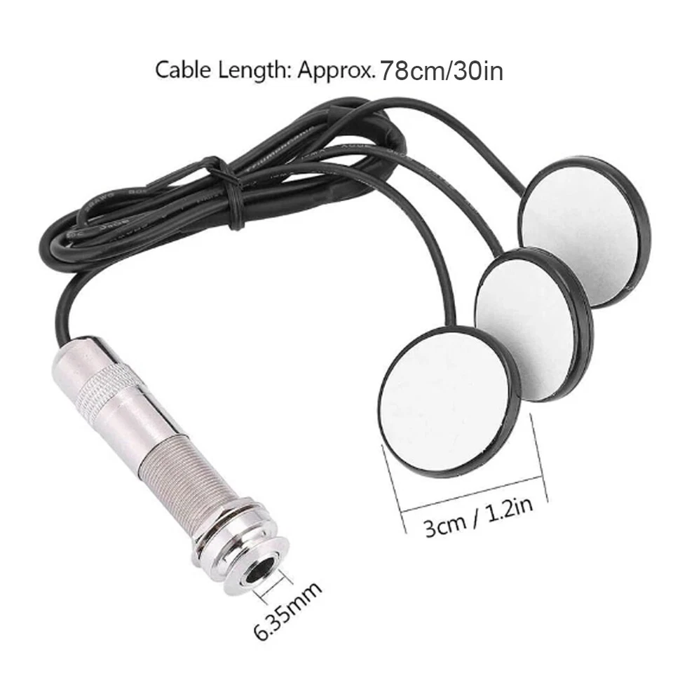 Acoustic Piezo Contact Microphone Pickup for Guitar Mandolin Violin Ukulele Folk - Image 3 of 4