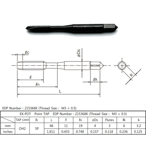 10ea M3 x 0.5 OH2 SPIRAL POINT Steam Oxided TAP HSSE OSG Tracking number provide - Picture 4 of 5