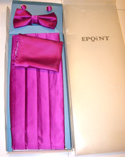 mens new magenta orchid Formal 100 silk Bow Tie Hanky Cufflinks Cummerbund