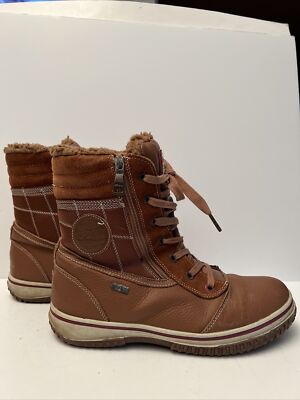 Pajar Mens 10-10.5 Winter Boots Brown Leather Faux Fur Lined Moc Toe Waterproof $_12.JPG?set_id=880000500F main image 2