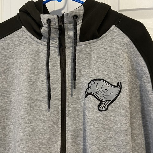 Tampa Bay Buccaneers Chaqueta Abrigo L Sudadera con Capucha Cremallera Completa Gris NFL Ropa NUEVO - Imagen 4 de 7