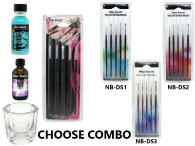 MIA SECRET Nail Design Brush/Cleanser/Conditioner/ Dappen Dish - Choose Yours