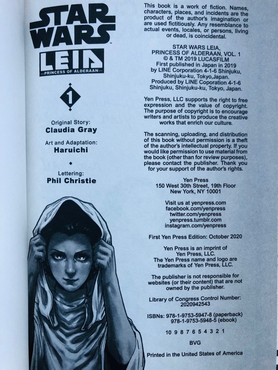 Star Wars Leia, Princess of Alderaan, Vol. 1 SIGNED by