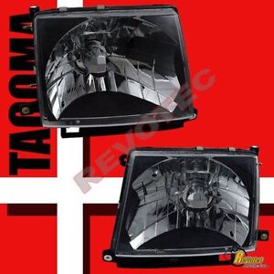 Black Headlights Lamps 1 Pair For 97-00 Toyota Tacoma 2wd 98-00 4wd