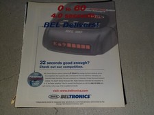2002 BELTRONICS BEL 980 RADAR DETECTOR ARTICLE / AD