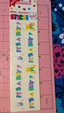 Vintage Mrs Grossmans Stickers Baby It's A Boy new in pack 3 sheets